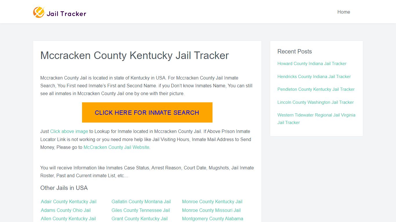 Mccracken County Kentucky Jail Tracker - Inmate Search Online